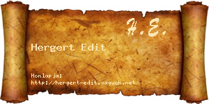 Hergert Edit névjegykártya